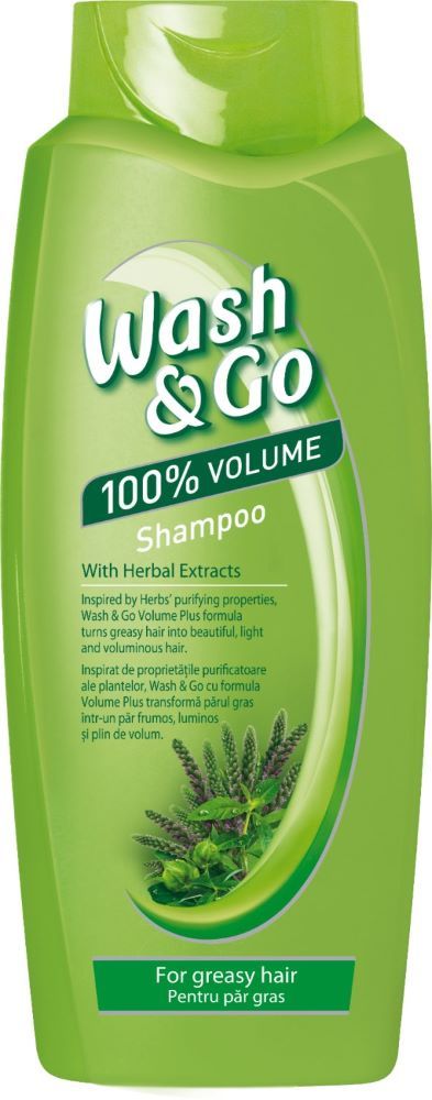 Wash & Go Herbal Extract Шампоан за обем за мазна коса с билков екстракт 675 мл