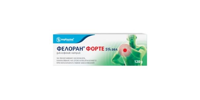 Фелоран Форте 5% Гел за болки и възпаления в сухожилията 120 гр Sopharma