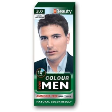 MM Beauty Боя за коса за мъже без амоняк, 3.0 Натурално тъмно кафяв