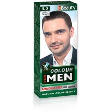 MM Beauty Боя за коса за мъже без амоняк, 4.0 Натурално кафяв