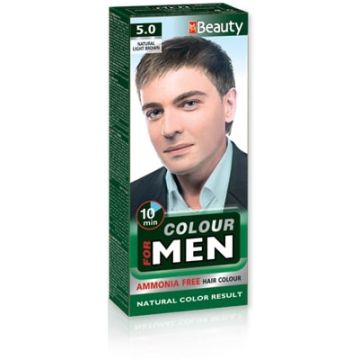 MM Beauty Боя за коса за мъже без амоняк, 5.0 Натурално светло кафяв