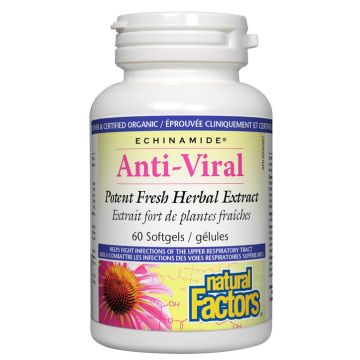 Natural Factors Anti-Viral при инфекции на горните дихателни пътища 128 мг х 60 софтгел капсули