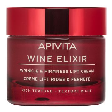 Apivita Wine Elixir Коригиращ бръчките и стягащ дневен крем с богата текстура 50 мл