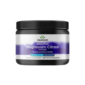 Swanson 100% Pure Magnesium Citrate Powder Магнезиев цитрат прах 244 гр