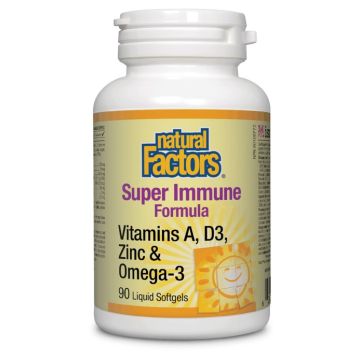 Natural Factors Super Immune Formula Витамин A, D3, Цинк & Омега-3 х90 капсули