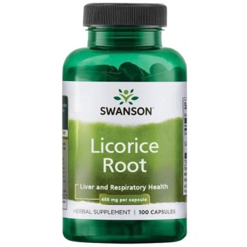 Swanson Licorice Root Корен от Женско Биле за черния дроб и дихателните пътища х100 капсули