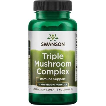 Swanson Triple Mushroom Complex Троен Комплекс Гъби Майтаке, Шийтаке, Рейши за имунитет х60 капсули