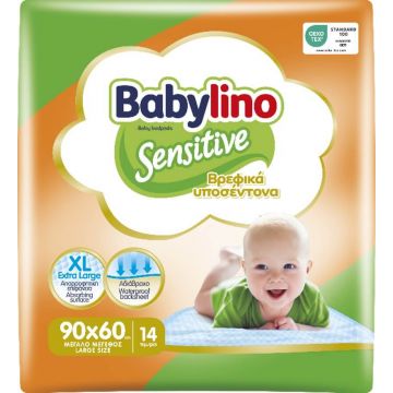 Babylino Sensitive Еднократни бебешки подложки за смяна на пелени 14 броя