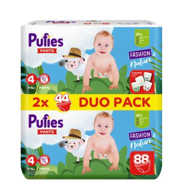 Pufies Pants Fashion & Nature 4 Maxi Пелени - гащички 9-15 кг Двоен пакет 2 х 44 бр
