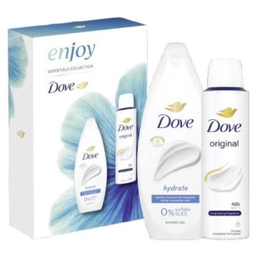 Dove Hydrate Хидратиращ душ гел 250 мл + Dove Advanced Care Original Дезодорант спрей против изпотяване за жени 150 мл Комплект