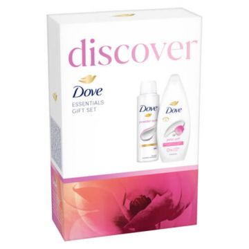 Dove Petal Soft Хидратиращ душ гел 250 мл + Dove Powder Soft Дезодорант спрей против изпотяване за жени 150 мл Комплект