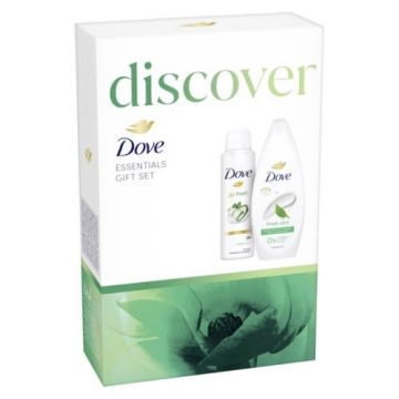 Dove Fresh Care Хидратиращ душ гел 250 мл + Dove Go Fresh Дезодорант против изпотяване за жени с аромат на краставица 150 мл Комплект