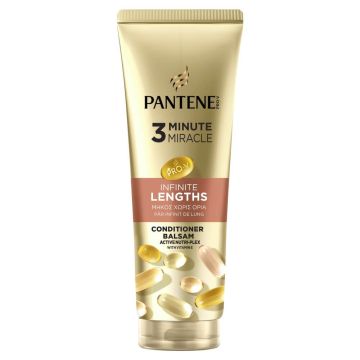 Pantene Pro-V 3 Minute Miracle Infinite Lengths Балсам за укрепване на средна и дълга коса 220 мл