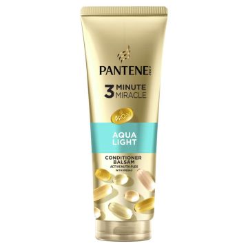 Pantene Aqua Light 3 Minute Miracle Балсам за тънка и склонна към омазняване коса 220 мл