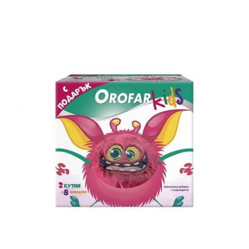 Orofar Kids Близалки за здраво гърло 2 х 8 броя + Подарък: плюшен таласъм Stada