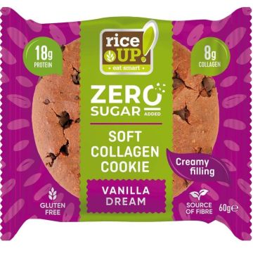 RiceUP Zero Sugar Collagen cookie Колагенова бисквита Ванилия с пълнеж 60 гр