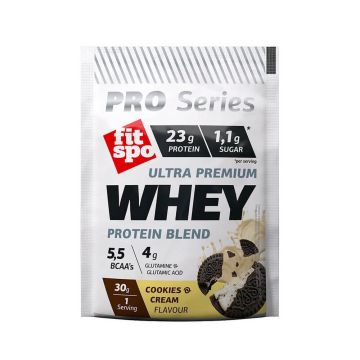 FITSPO PRO Cookies and Cream Суроватъчен протеин на прах вкус Бисквити и крем 30 гр