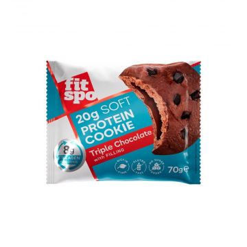 FITSPO Soft Protein Cookieе Triple Chocolate Протеинова бисквита Троен шоколад 70 гр