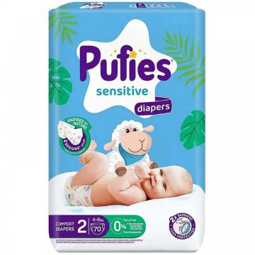 Пелени Pufies MP Sensitive размер 2 Mini 4-8 кг х 70 бр