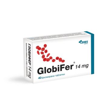 AboPharma GlobiFer Глобифер желязо за възрастни 14 мг х 40 таблетки