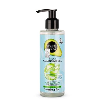Organic Shop Gentle Cleansing Gel Avocado & Aloe Измиващ гел за лице Авокадо и Алое 200 мл