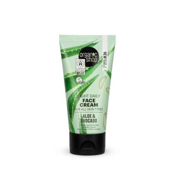 Organic Shop Light Daily Face Cream Aloe&Avocado Крем за лице Алое и Авокадо 50 мл