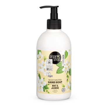 Organic Shop Moisturizing hand soap - Organic Mint and Jasmine Течен сапун Мента и жасмин 500 мл