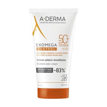 A-Derma Exomega Control Слънцезащитен емолиентен крем SPF50+ 150 мл