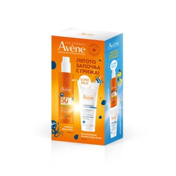 Avene Слънцезащитен спрей  SPF50+ 200 мл + Лосион след слънце 200 мл Комплект