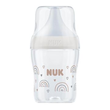 Nuk Perfect Match Temperature Control PP Шише със силиконов биберон S 0М+ 150 мл Дъга