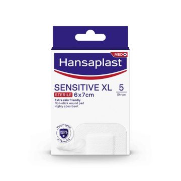 Hansaplast Sensitive Пластири за чувствителна кожа XL, 6х7 см х 5 броя