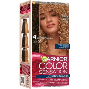 Garnier Color Sensation Изсветляваща боя за тъмнокестеняви коси, HL2 7.31 Dark Brown Hair/ Карамелено русо