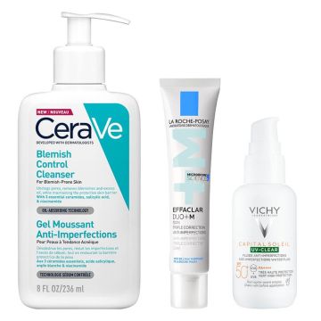 La Roche Posay Effaclar + CeraVe Blemish Control + Vichy Capital Soleil Рутина Комплект