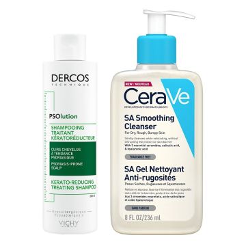 Vichy + CeraVe Успокояващ протокол за суха, груба кожа, склонна към псориазис Комплект