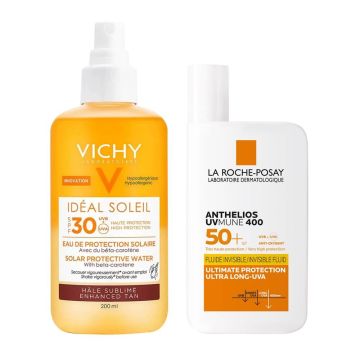 Vichy + La Roche-Posay Дуо за защита на лицето и тялото от слънце (лице и тяло) Комплект