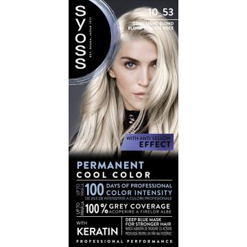 Syoss Permanent Cool Color Дълготрайна боя за коса 10_53 Хладно Светло Рус