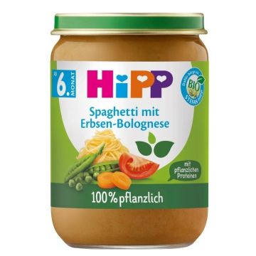 HiPP Био спагети болонезе с грах 6М+ 190 г