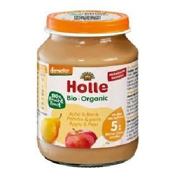 Holle Био пюре ябълка и круша 5М+ 190 гр
