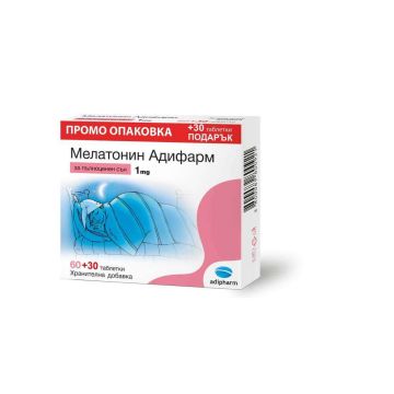 Мелатонин Адифарм за пълноценен сън 1 мг х 60 + 30 таблетки Adipharm