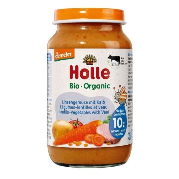 Holle Био пюре зеленчуци с телешко месо 10М+ 220 гр