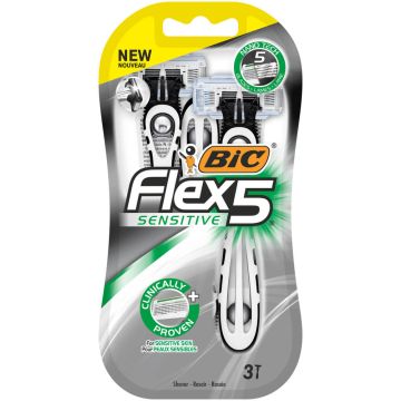 Bic Flex 5 Sensitive Самобръсначка за еднократна употреба за мъже с чувствителна кожа х 3 броя