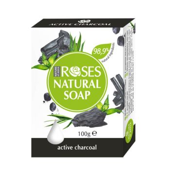  Agiva Roses Натурален сапун активен въглен 100 гр