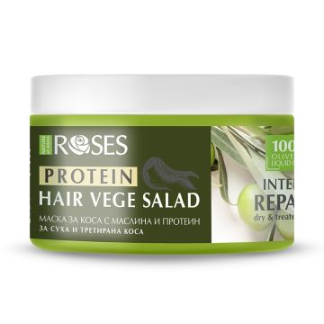 Agiva Roses Protein Vege Salad Подхранваща маска за коса с маслина 360 мл