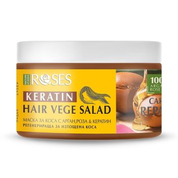 Agiva Roses Vege Salad Регенерираща маска за коса с масло от арган и роза 360 мл