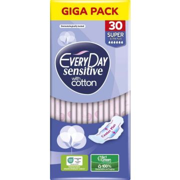 Everyday Sensitive Super Ultra Plus Дамски превръзки с крилца х 30 броя