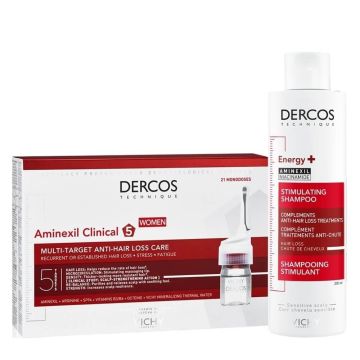 Vichy Dercos Energy+ шампоан против косопад 200мл + Aminexil Clinical 5 против косопад за жени 21 х 6 Комплект