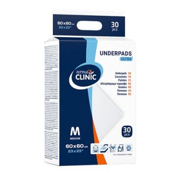 Normal Clinic Ultra Абсорбиращи чаршафи М 60х60 см 30 бр
