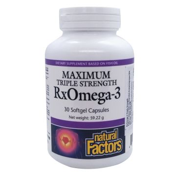 Natural Factors RxOmega-3 Triple Strength 1425 мг (Тройна концентрация EPA600мг/DHA300мг) 30 софтгелкапсули
