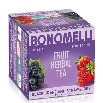 Bonomelli Плодов чай с черно грозде и ягода филтър х 12 бр