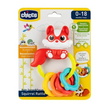 Chicco Дрънкалка за бебета от 0-18М+ Катеричка Т0216